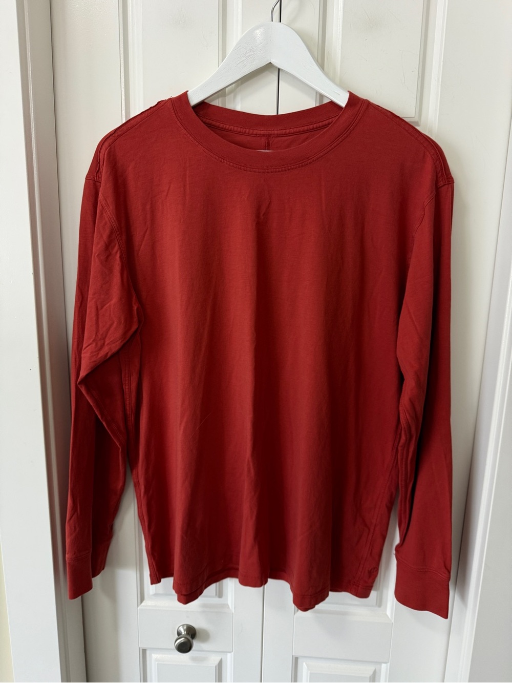 Lululemon All Yours Cotton Long Sleeve Shirt | Red Rock | Size 8